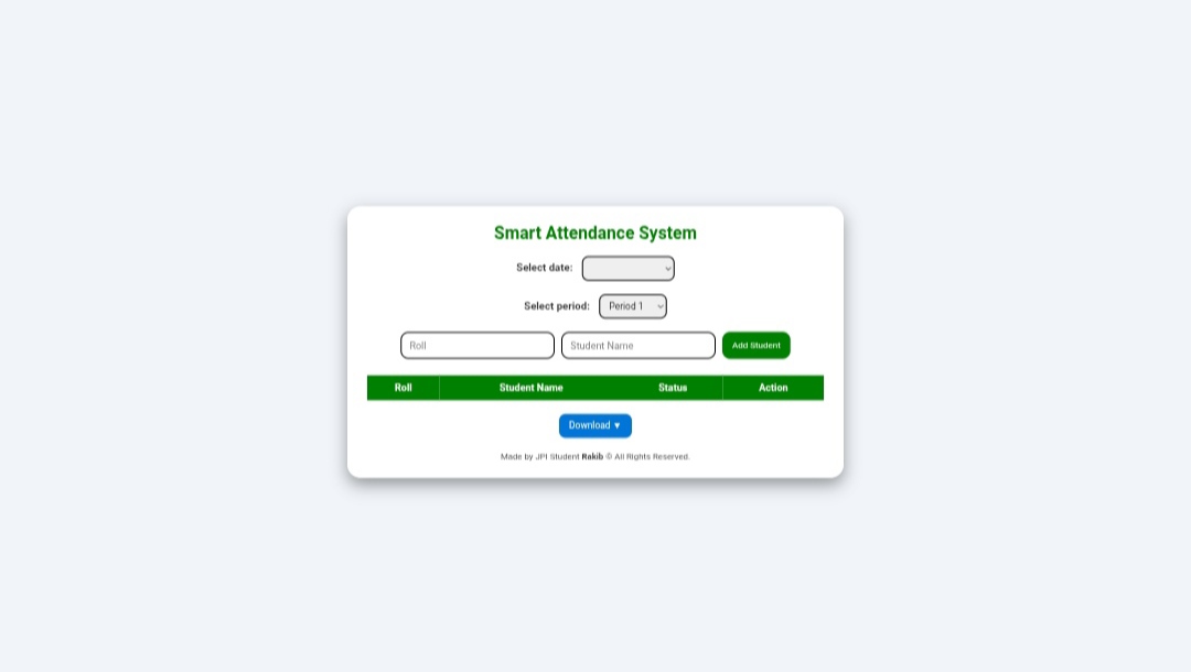 Smart Attendance System - Web application by Rakib Hossen